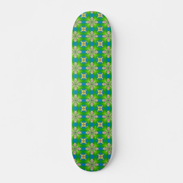 Skateboard Flores artdeco en estilo retro (Anverso )