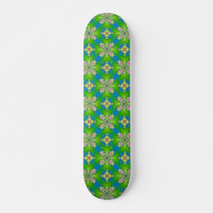 Skateboard Flores artdeco en estilo retro