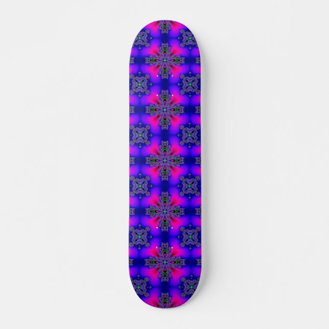 Skateboard Flores artdeco en estilo retro (Anverso )