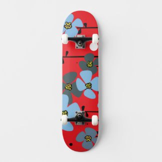 Skateboard Flores azules