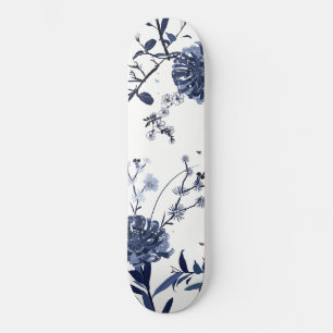 Skateboard Flores azules