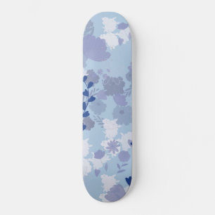 Skateboard Flores azules
