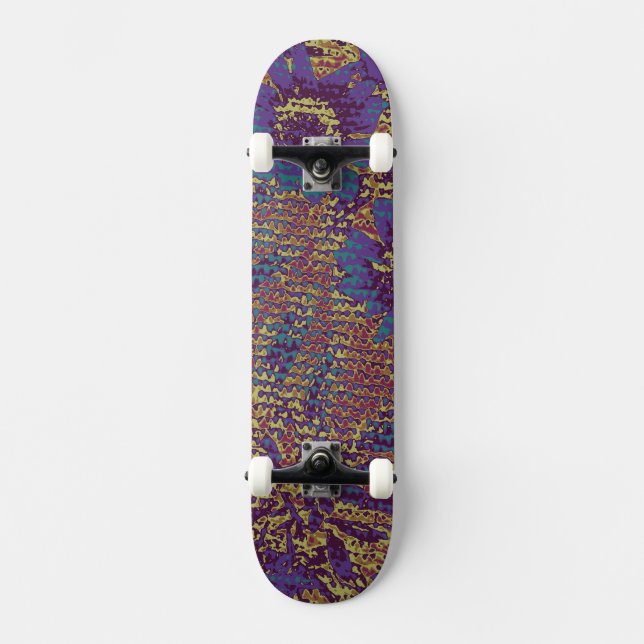 Skateboard Flores azules contra modelo del camuflaje de la (Anverso)