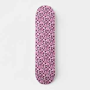 Skateboard Flores blancas negras lindas