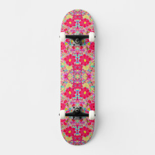 Skateboard Flores brillantes coloridas lindas
