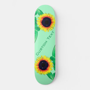 Skateboard Flores de arte - Añadir tu texto / colores - moder