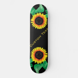 Skateboard Flores de arte - Añadir tu texto / nombre