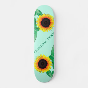 Skateboard Flores de arte - Añadir tu texto / nombre -