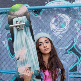 Skateboard Flores De Cerezo Y Cascada