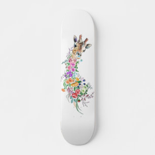 Skateboard Flores de colores - Dibujo moderno 
