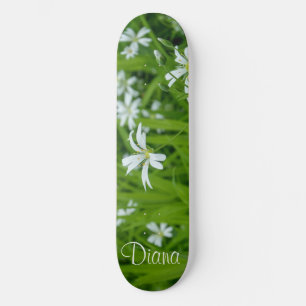 Skateboard Flores de colores Verde
