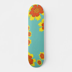 Skateboard Flores de coreopsis de niñas amarillas y naranjas