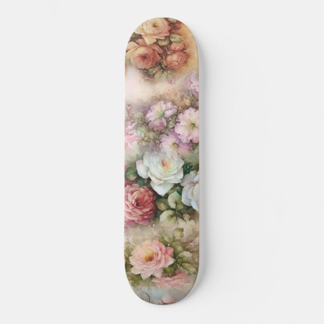 Skateboard Flores de época (Anverso)