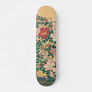 Skateboard Flores de época pintadas en japonés Azalea