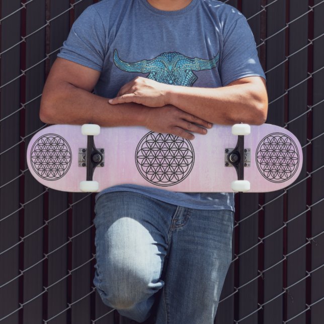 Skateboard FLORES DE LA VIDA - Esquema de símbolo de geometrí (Exterior 3)