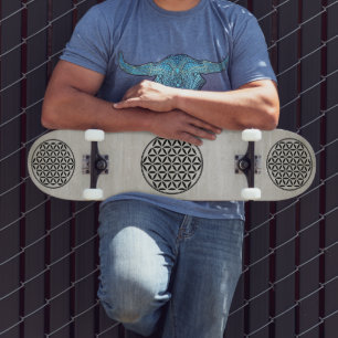 Skateboard FLORES DE LA VIDA - Símbolo sagrado de geometría c