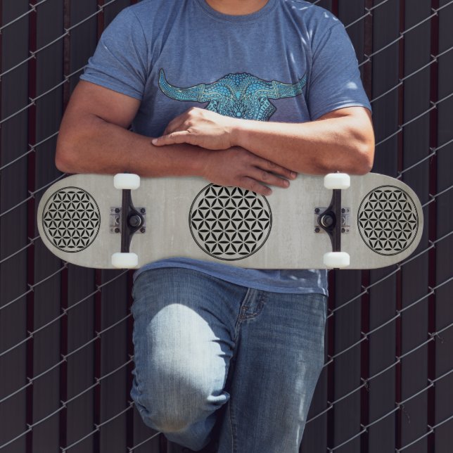 Skateboard FLORES DE LA VIDA - Símbolo sagrado de geometría c (Exterior 3)