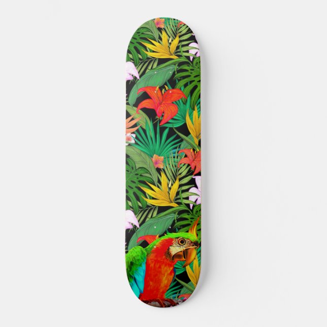 Skateboard Flores de macao y multicolor (Anverso)