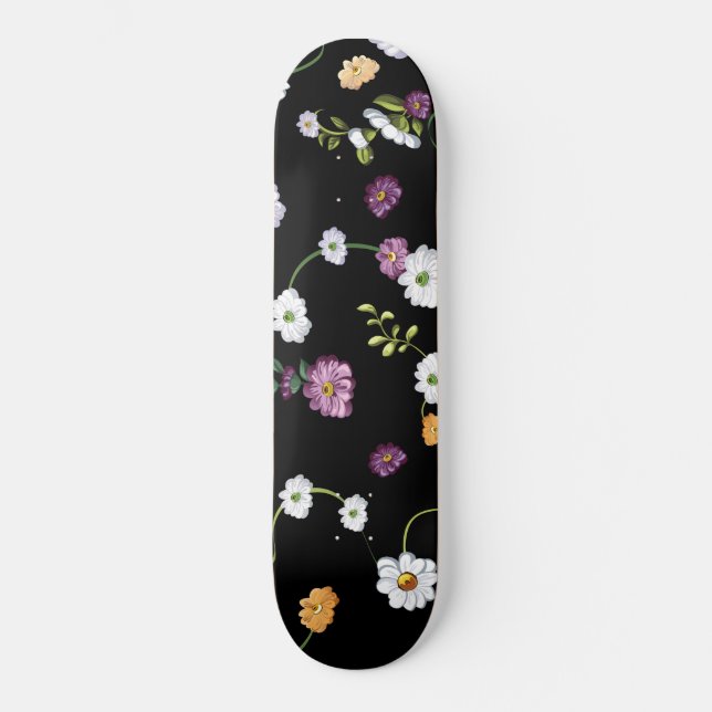 Skateboard Flores de primavera, naturaleza (Anverso)