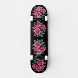 Skateboard Flores de Rosa Rosa