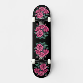 Skateboard Flores de Rosa Rosa