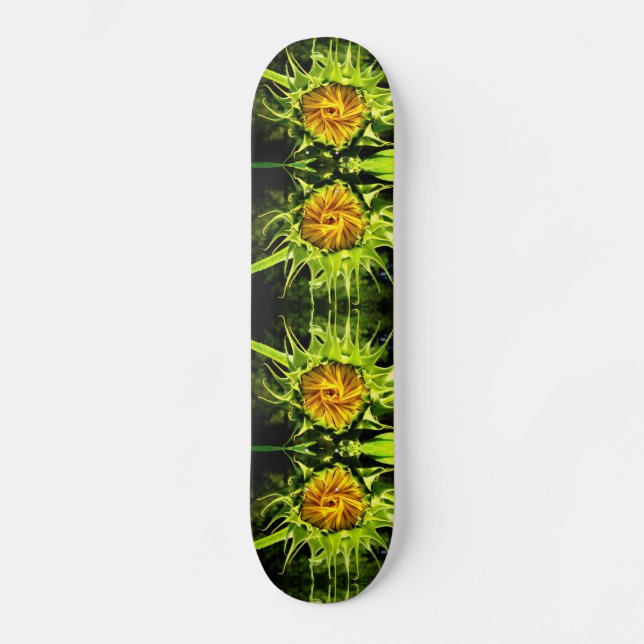 Skateboard Flores de sol, flores amarillas (Anverso)