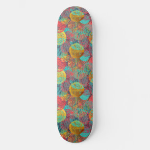 Skateboard Flores doradas etéreas - Armonía floral sin foco