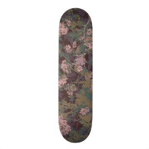 Skateboard Flores, hojas, y camuflaje