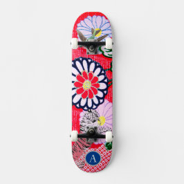 SKATEBOARD FLORES JAPONESES DE PATINAJE Y TIGER DIY INICIAL