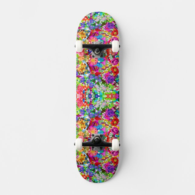 Skateboard Flores mágicas de colores lindos (Anverso)