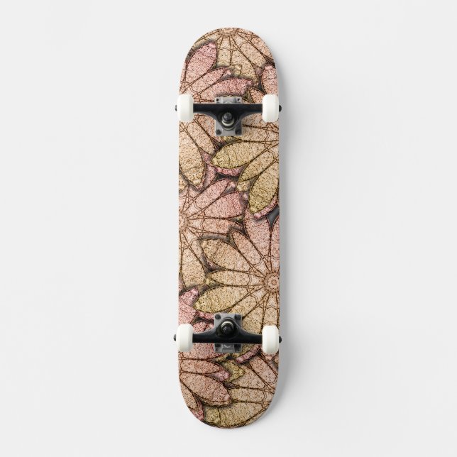 Skateboard Flores Metálicas (Anverso)