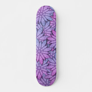 Skateboard Flores moradas divertidas