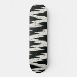 Skateboard Flores negras y blancas japonesas vintage