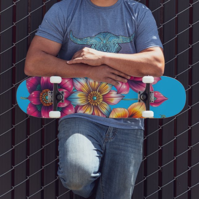 Skateboard Flores personalizadas (Exterior 3)