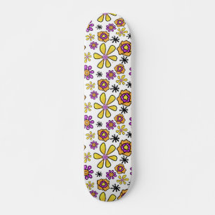 Skateboard Flores retro Groovy