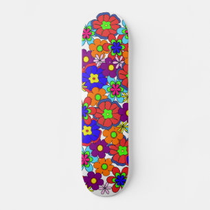 Skateboard Flores retro hippy