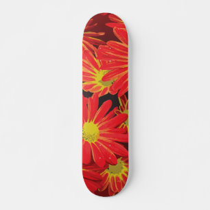 Skateboard Flores rojas y amarillas 1