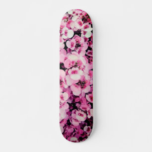 Skateboard Flores rosadas