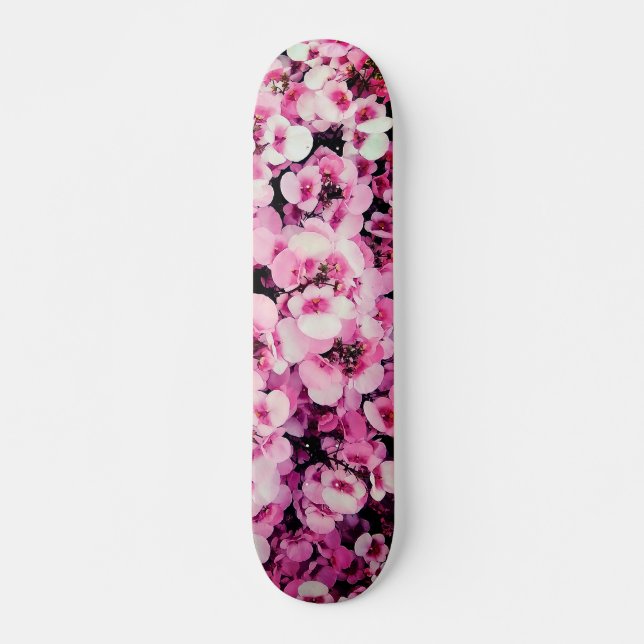 Skateboard Flores rosadas (Anverso )