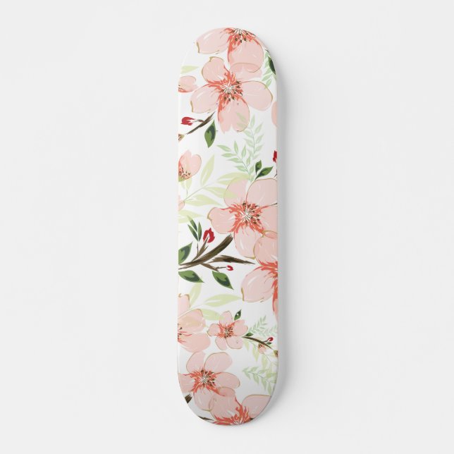 Skateboard Flores rosadas (Anverso )