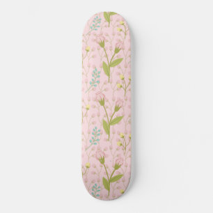 Skateboard Flores rosas verdes hojas verdes primavera jardín 
