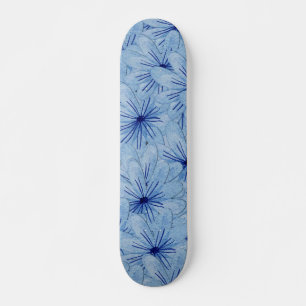 Skateboard Flores salvajes azul acuarela Bouquet