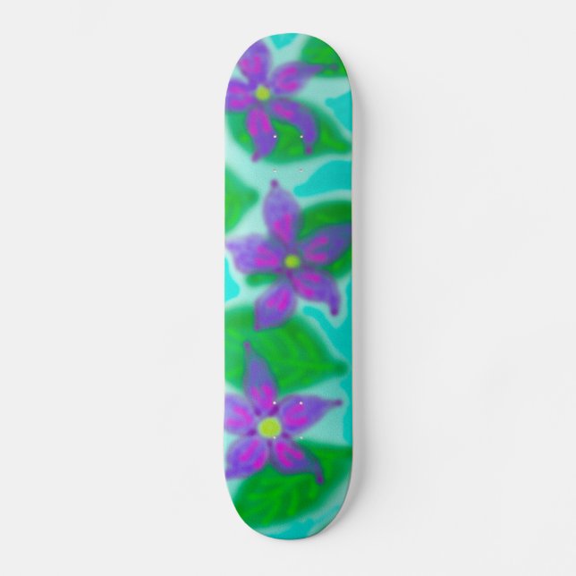 Skateboard Flores tropicales (Anverso)