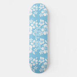 Skateboard Flores tropicales de playa azul