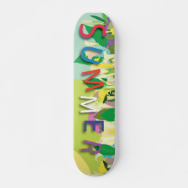 Skateboard flores tropicales de verano