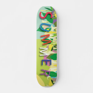 Skateboard flores tropicales de verano