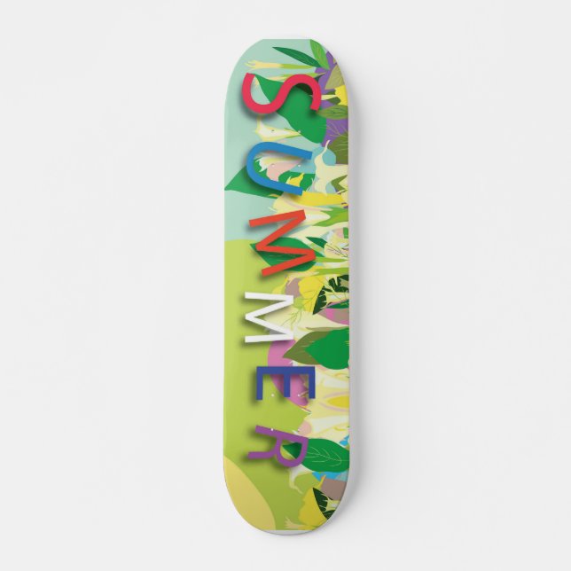 Skateboard flores tropicales de verano (Anverso )
