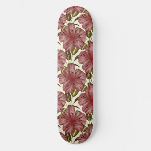 Skateboard Flores tropicales sin costura flores rojas