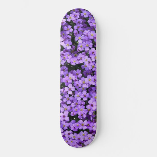 Skateboard Flores violetas - Primavera (Anverso)