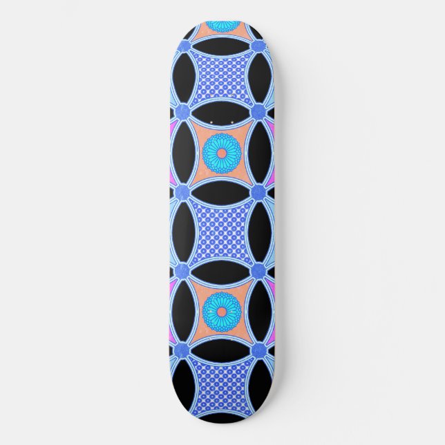 Skateboard Flores y patrones (Anverso)